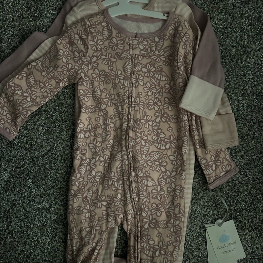 Cloud Island Pink Footies One Piece